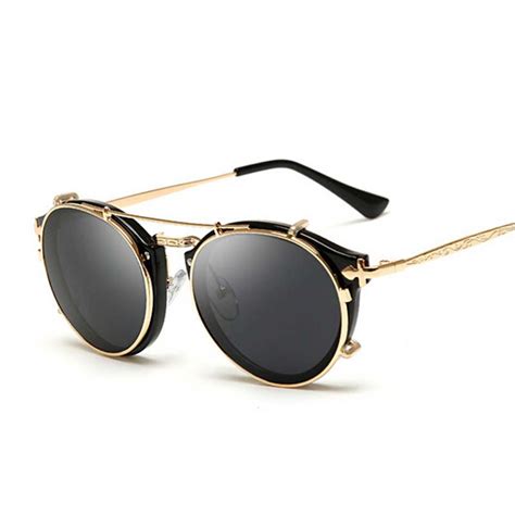 round black and gold sunglasses|black rectangle sunglasses for women.